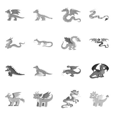 Vahşi ve efsanevi logo vektör illüstrasyon. Web için vahşi ve cadılar bayramı stok sembolü koleksiyonu.