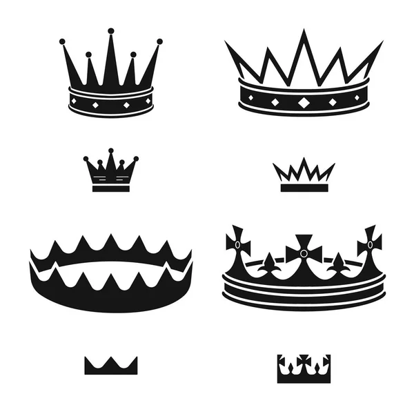 Illustration vectorielle du roi et symbole majestueux. Ensemble de roi et symbole de stock d'or pour la toile . — Image vectorielle