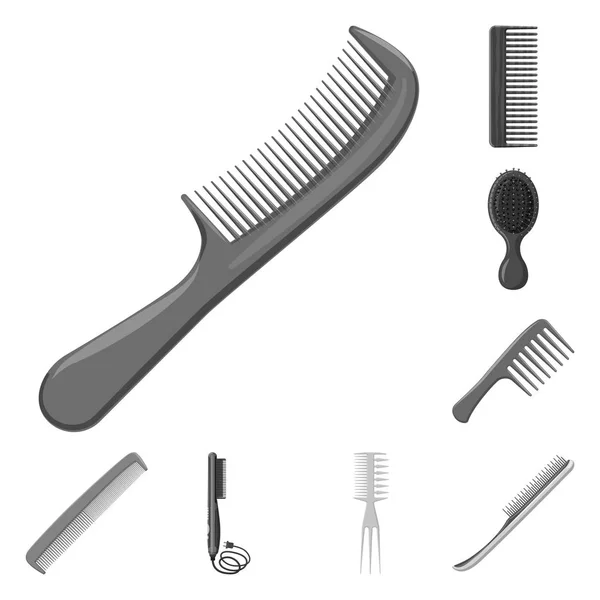 Conception vectorielle du logo brosse et cheveux. Jeu de brosses et brosses à cheveux illustration vectorielle . — Image vectorielle