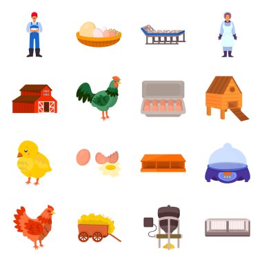 Çiftlik ve kümes hayvanları simgesinin yalıtılmış nesnesi. Web için çiftlik ve tarım stok sembolü seti.
