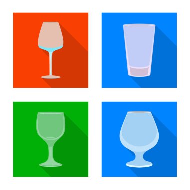 İçecekler ve restoran işareti izole nesne. İçecek ve kutlama stok vektör illüstrasyon seti.