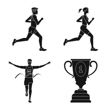 Sağlık ve fitness işareti vektör tasarımı. Web için sağlık ve sprint stok sembolü koleksiyonu.