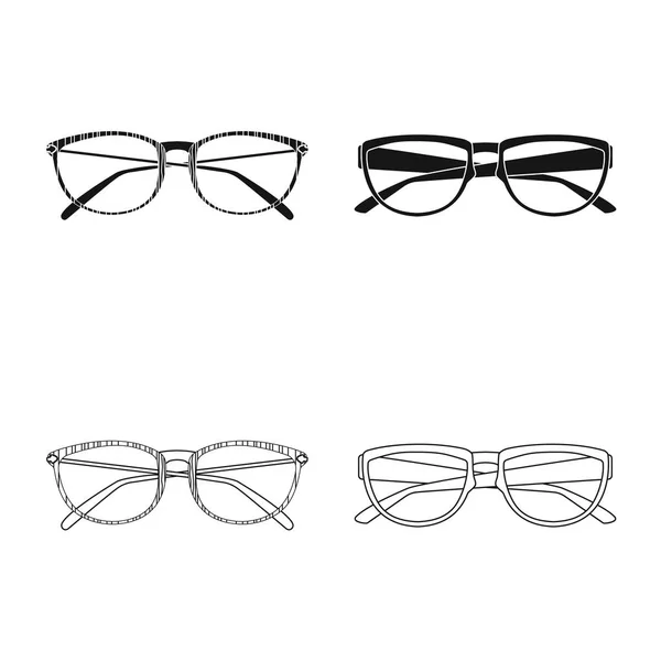 Conception vectorielle de lunettes et symbole de monture. Ensemble de lunettes et icône vectorielle accessoire pour stock . — Image vectorielle