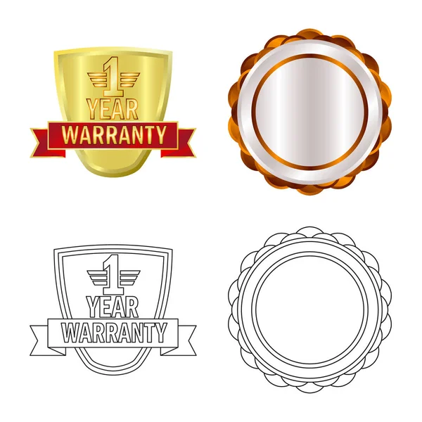 Isolated object of emblem and badge sign. Set of emblem and sticker vector icon for stock. — Stock Vector