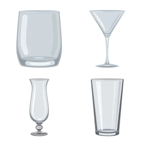 Векторні ілюстрації посуду та логотипу контейнера. Колекція посуду та скляного посуду символ Інтернету . — стоковий вектор