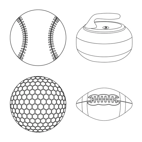 Spor ve topu işareti tasarımını vektör. Spor ve spor vektör simgesini hissenin koleksiyonu. — Stok Vektör