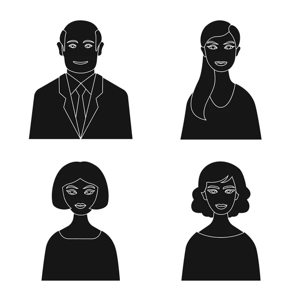 Vektor-Illustration von Foto und Charakter-Logo. Set von Foto-und Gesichtsvektorsymbol für Aktien. — Stockvektor