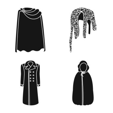 Kumaş ve giysi simgesi vektör tasarımı. Web için kumaş ve giysi stok sembolü seti.