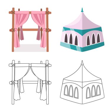 Çatı ve katlanır işareti vektör illüstrasyon. Stok lar için çatı ve mimari vektör simgesi kümesi.