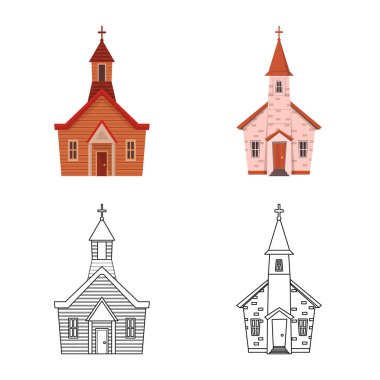 Kült ve tapınak işareti vektör Illustration. Stok için kült ve cemaat vektör simgesi koleksiyonu.