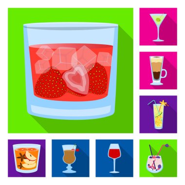 Likör ve restoran sembolüizole nesne. Web için likör ve malzeme stok sembolü seti.