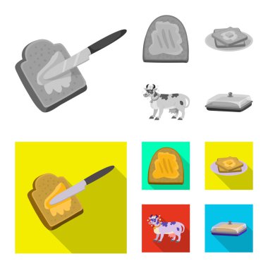 Vektör kremsi tasarımını ve ürün simgesi. Ayarla, krem ve çiftlik web için hisse senedi simgesi.