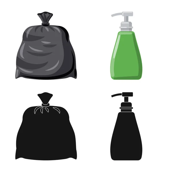 Ilustración vectorial del icono de limpieza y servicio. Colección de limpieza e ilustración de vectores domésticos . — Vector de stock