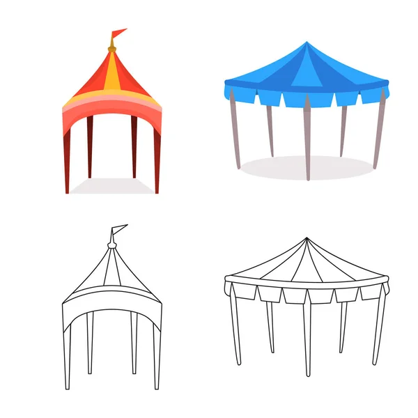 Conception vectorielle du toit et logo pliant. Collection de toiture et d'architecture symbole stock pour le web. — Image vectorielle