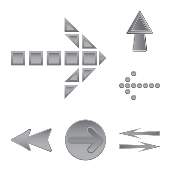 Diseño vectorial de elemento y logotipo de flecha. Conjunto de ilustración de vector de stock de elemento y dirección . — Vector de stock