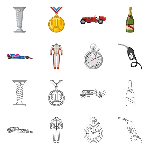 Vektor-Design von Auto und Rallye-Logo. Sammlung von Auto- und Rennaktiensymbolen für das Web. — Stockvektor