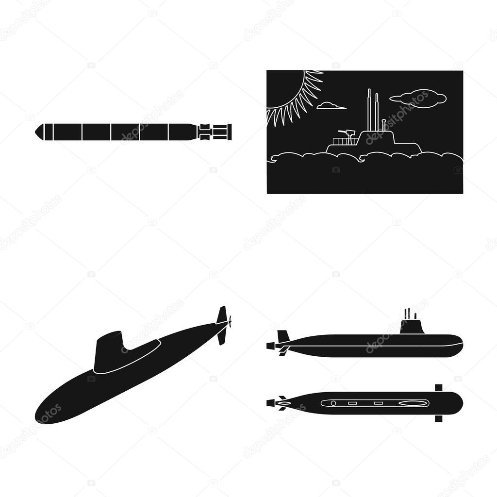 Vector illustration of technology and fleet logo. Set of technology and navy stock vector illustration.
