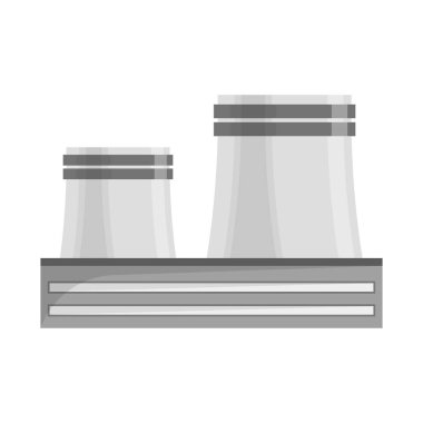 Fabrika ve mühendislik simgesinin yalıtılmış nesnesi. Fabrika ve proses stok vektör illüstrasyon seti.