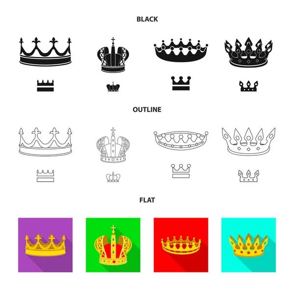 Vector illustration of medieval and nobility symbol. Set of medieval and monarchy stock vector illustration. — Stock Vector