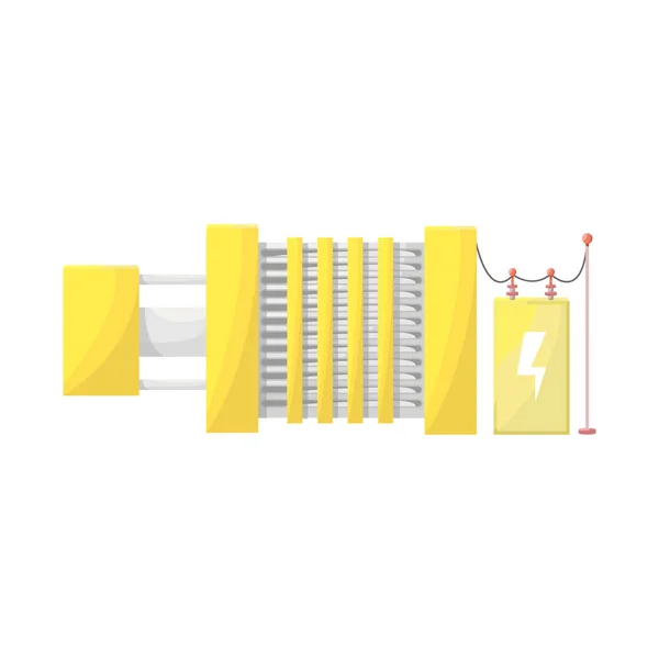 발전기 및 전원 기호의 벡터 그림입니다. 주식에 대한 생성기 및 교류 발전기 벡터 아이콘의 컬렉션. — 스톡 벡터