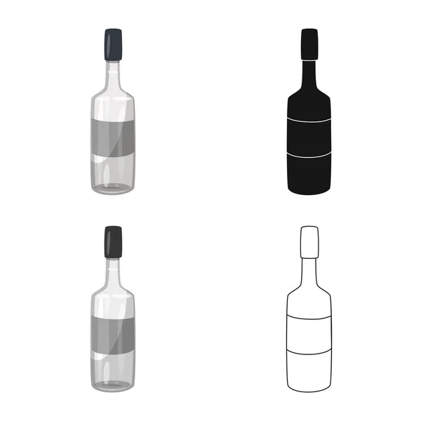 Vektor-Illustration von Wodka und Flaschenschild. Satz Wodka und Glasvektorsymbol für Aktien. — Stockvektor