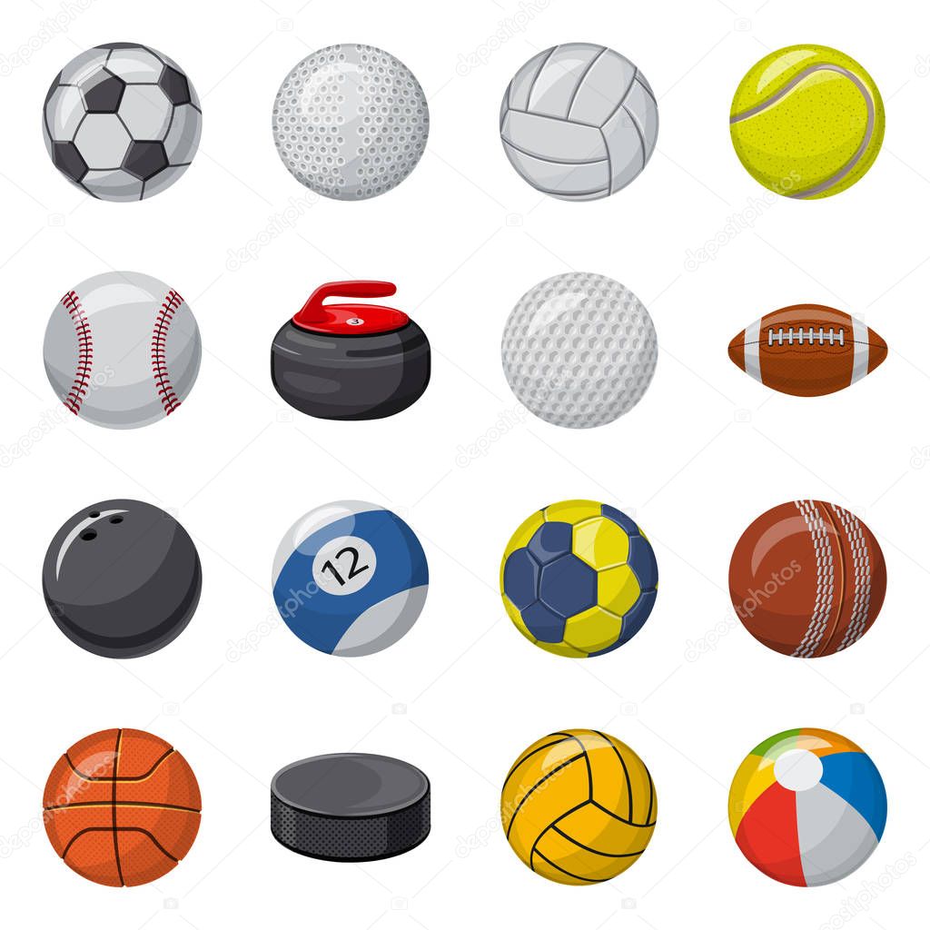 Vector illustration of sport and ball icon. Collection of sport and athletic stock vector illustration.