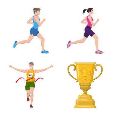 Adım ve sprint simgesinin vektör tasarımı. Adım ve sprinter stok vektör illüstrasyon koleksiyonu.