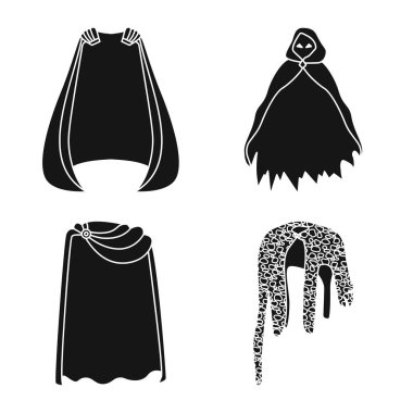 Kumaş ve giysi sembolü izole nesne. Kumaş ve kıyafet stok vektör çizim seti.