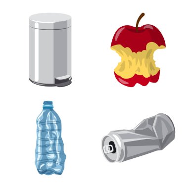 Çevre ve atık işareti vektör tasarımı. Web için çevre ve ekoloji stok sembolü kümesi.