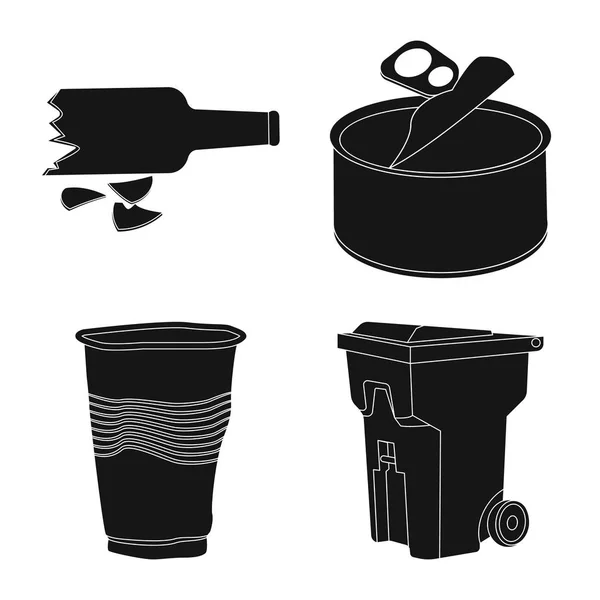 Objeto aislado de basura e icono de basura. Recolección de residuos e ilustración de vectores de residuos . — Vector de stock