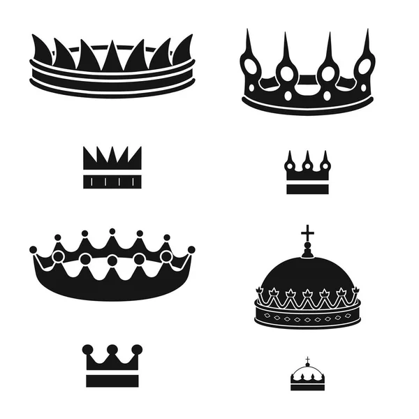 Vector illustration of king and majestic sign. Set of king and gold vector icon for stock. — Stock Vector