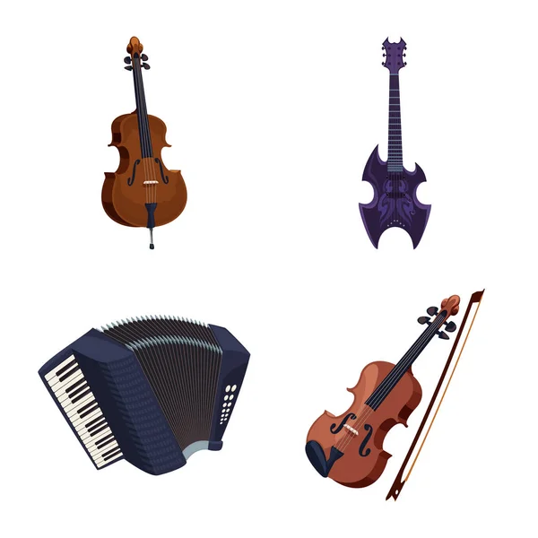 Diseño vectorial de música y sintonía. Conjunto de música y icono de vector de herramienta para stock . — Vector de stock