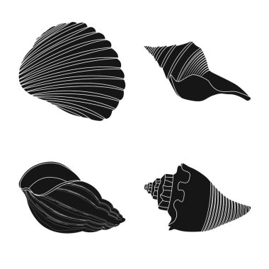 Doğa ve okyanus logosu vektör illüstrasyon. Doğa ve yumuşakça stok vektör illüstrasyon koleksiyonu.