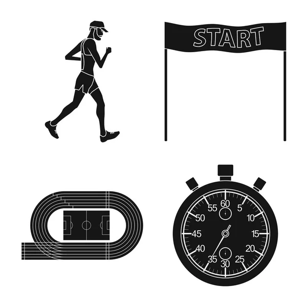 Vektor illustration av hälsa och Fitness symbol. Uppsättning av hälsa och Sprint lager vektor illustration. — Stock vektor