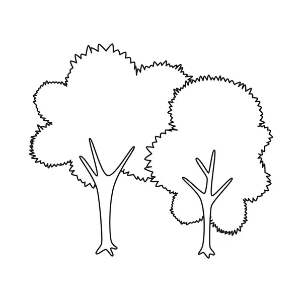 ツリーと落葉アイコンのベクトルイラスト。ウェブのツリーと緑色のストックシンボルのコレクション. — ストックベクタ
