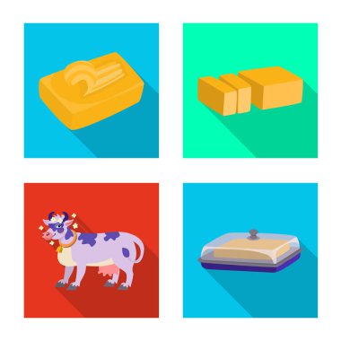 Kremsi yalıtılmış nesne ve ürün simgesi. Ayarla, krem ve çiftlik hisse senedi için vektör simgesi.