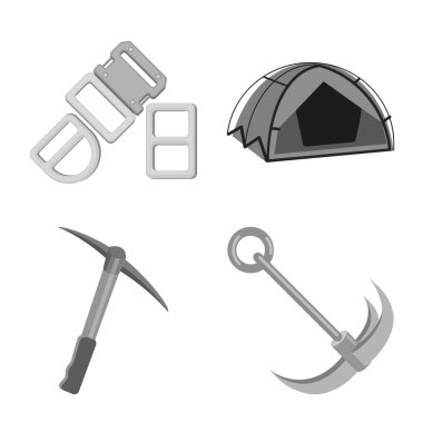 Dağcılık ve en yüksek işareti yalıtılmış nesne. Kamp ve dağcılık topluluğu hisse senedi için vektör simgesi.