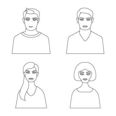 Karakter ve avatar sembolü izole nesne. Web için karakter ve kişi stok sembolünün toplanması.