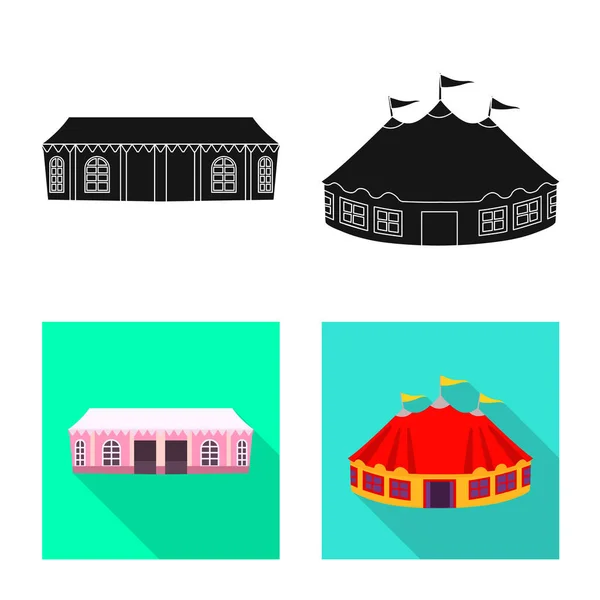 Ізольований об'єкт даху та складного логотипу. Набір покрівлі та архітектури Векторні ілюстрації . — стоковий вектор