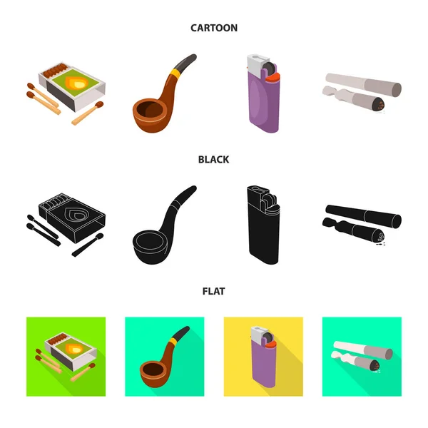 Vector illustration of accessories and harm icon. Set of accessories and euphoria stock symbol for web. — Stock Vector