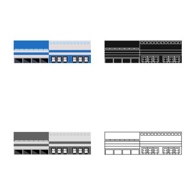 Ambar ve dağıtım işaretivektör tasarımı. Ambar ve iş stok vektör illüstrasyontoplama.
