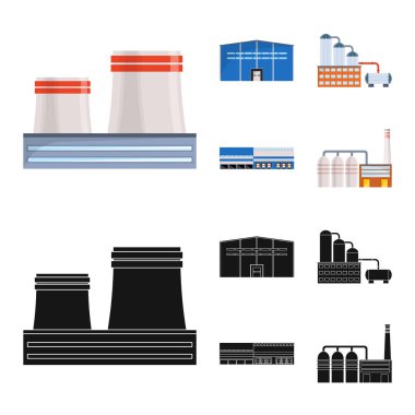 Üretim ve yapısı simge vektör Illustration. Üretim ve stok için teknoloji vektör simge kümesi.