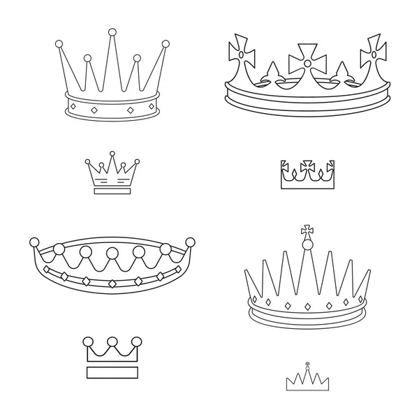 Isoliertes Objekt der Königin und Wappenzeichen. Set von Königin und VIP-Vektor-Symbol für Aktien. — Stockvektor