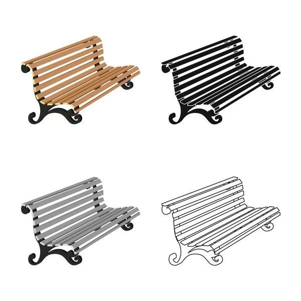 Geïsoleerd object van Bench en tuin symbool. Set van Bank en lege voorraad vector illustratie. — Stockvector