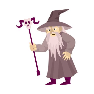 Sihirbaz ve büyücü logosuya ait yalıtılmış nesne. Web için sihirbaz ve masal stok sembolü koleksiyonu.