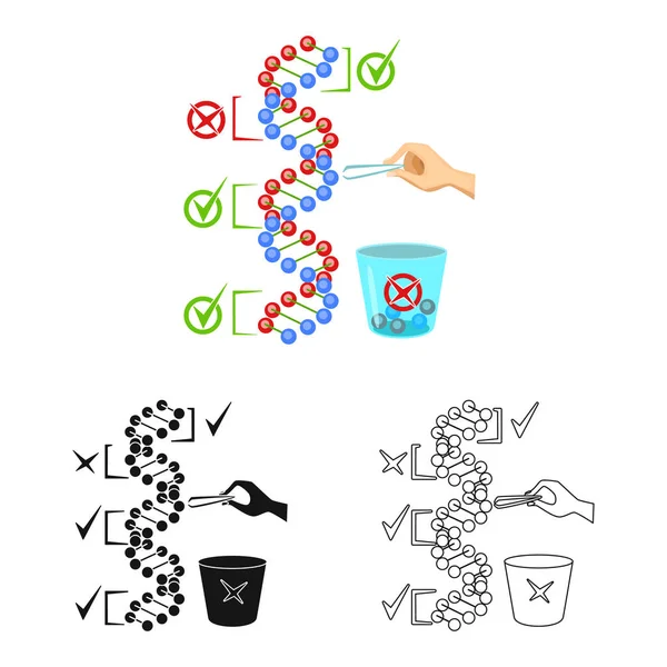 Vektoros illusztráció DNS és gén ikonra. A DNA és a biotechnológia készletvektorának illusztrációja. — Stock Vector