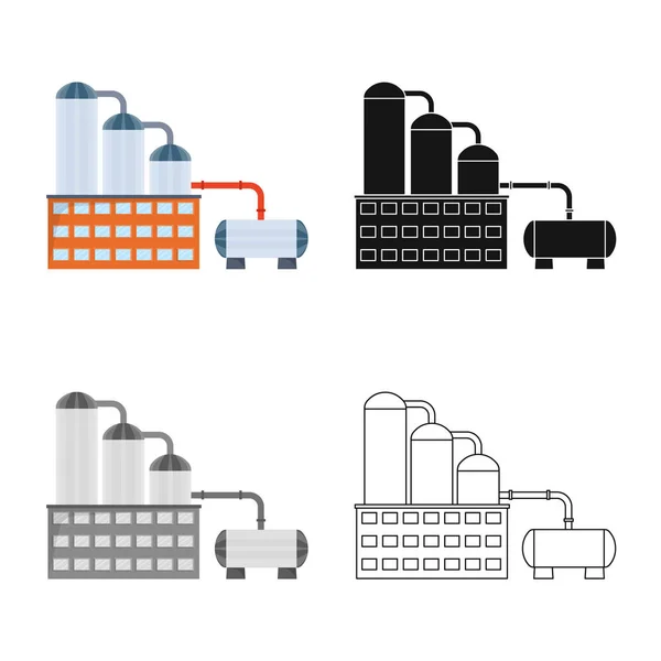 Ilustracja wektorowa manufaktury i logo budynków. Zestaw manufaktury i przetwarzania ilustracji wektorowych. — Wektor stockowy