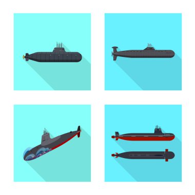 Askeri ve nükleer logo vektör illüstrasyon. Stok lar için askeri ve gemi vektör simgesi kümesi.