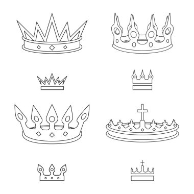 Kraliçe ve heraldic işareti izole nesne. Web için kraliçe ve vip stok sembolü koleksiyonu.