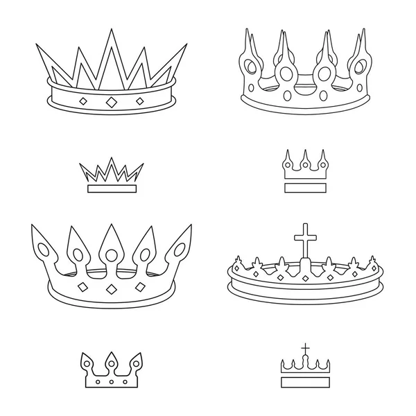 Isoliertes Objekt der Königin und Wappenzeichen. Kollektion von Queen und Vip Stock Symbol für Web. — Stockvektor